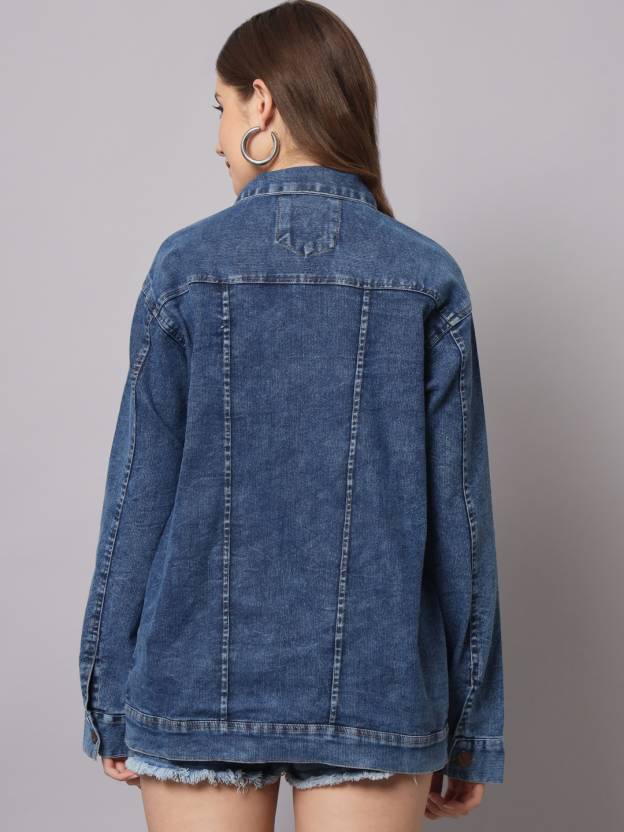 Women Solid Denim Jacket